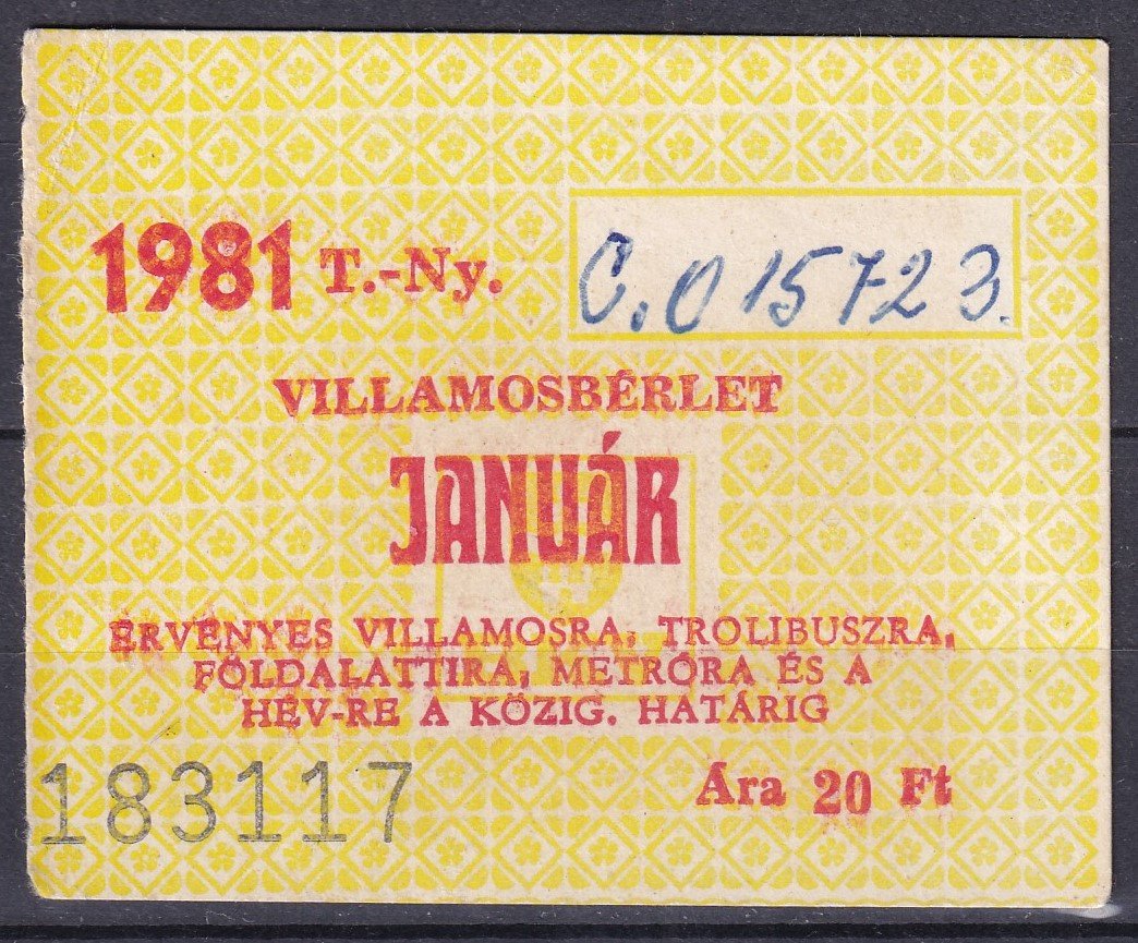 1981. BKV, Villamosbérlet, JANUÁR
