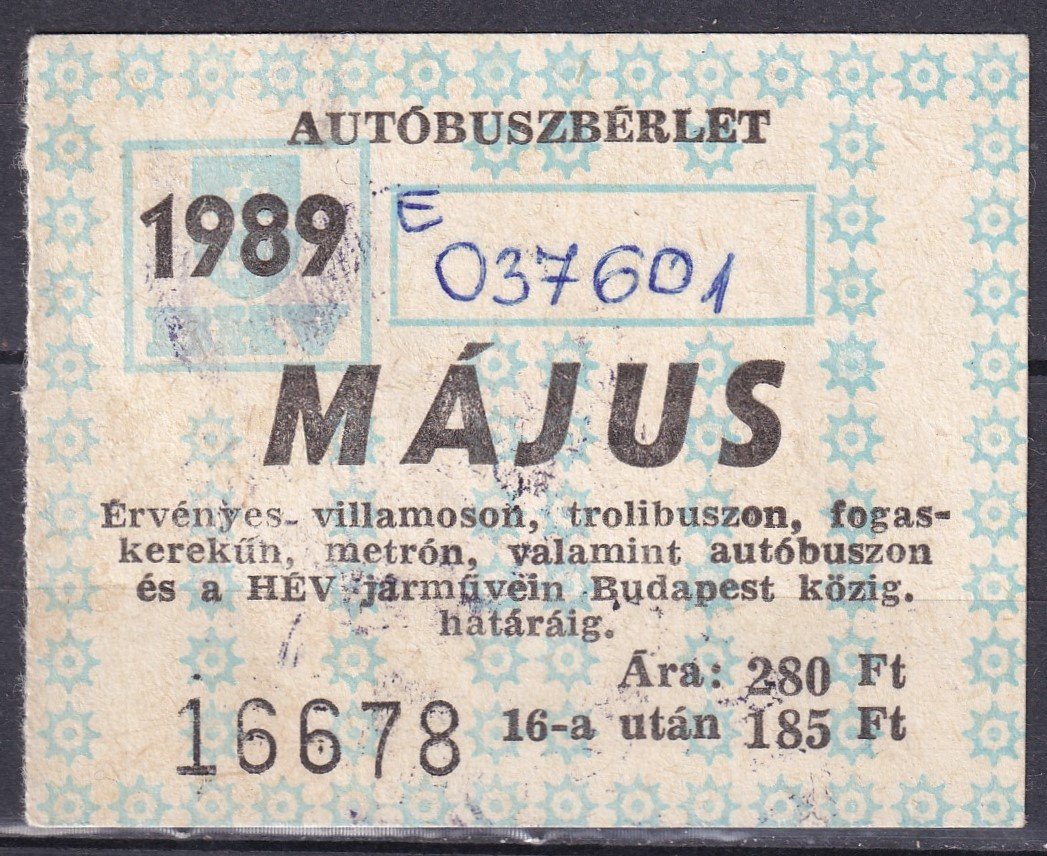 1889. BKV, Autóbuszbérlet - MÁJUS