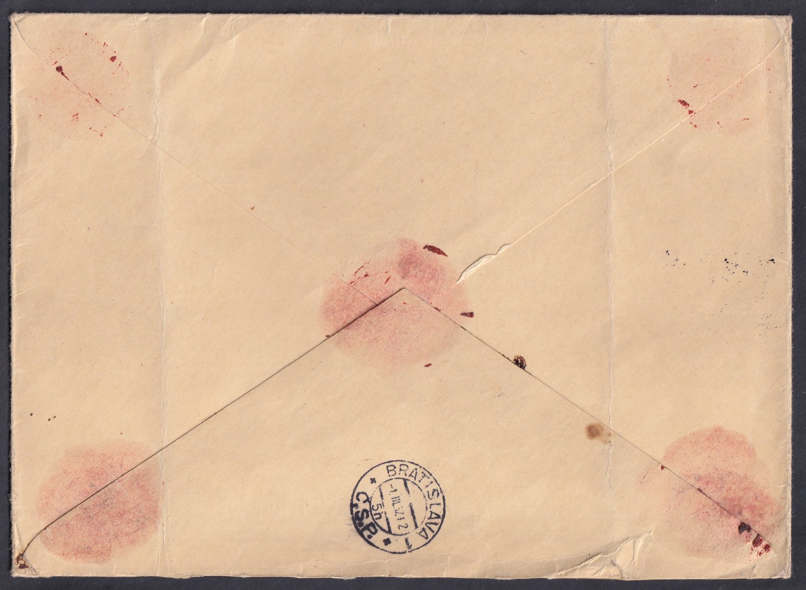 1937. Budapest–Bratislava banki értéklevél, „Lettre de valeur” jelöléssel, 672 pengő bejelentett értékkel