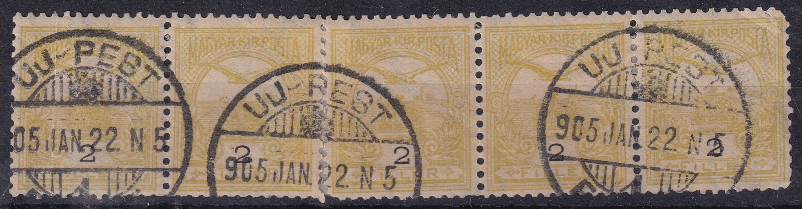1904. 2f 5-ös csík a legritkább A3 állású vízjellel