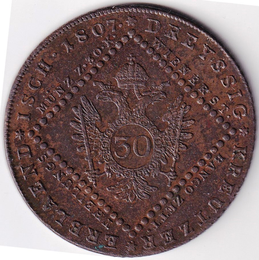 Ausztria, I. Ferenc 30 krajcár 1807. A - nagyon szép állapotban