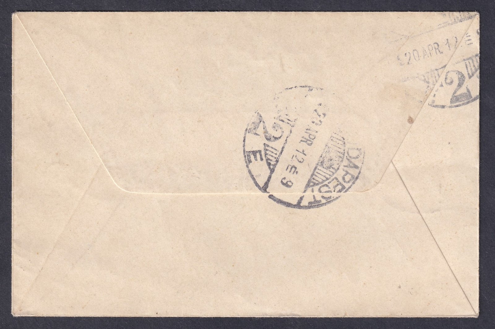 1820. Budapest helyben feladott levél (1920) Hadifogoly bélyegekkel