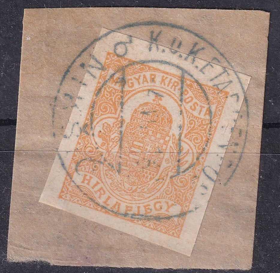 1916. Hírlapbélyeg kivágáson, NIKSIC (Montenegró) K.u.K. Etappen Postamt érkezési bélyegzéssel