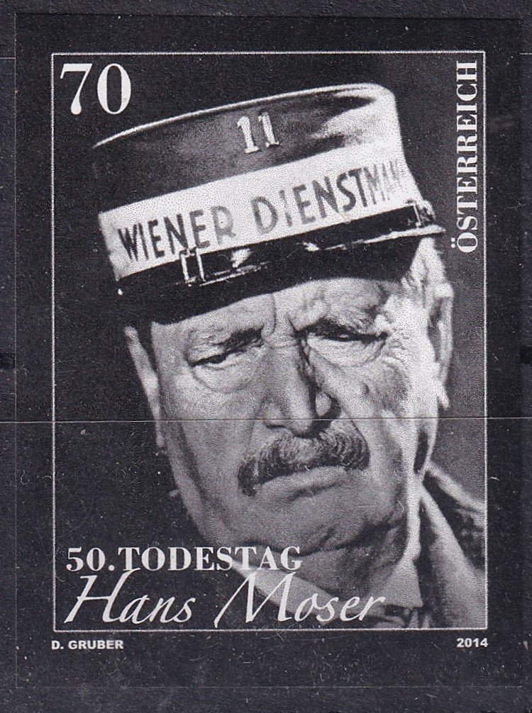 1914. Ausztria, Hans Moser halálának 50. évfordulója - fekete nyomat