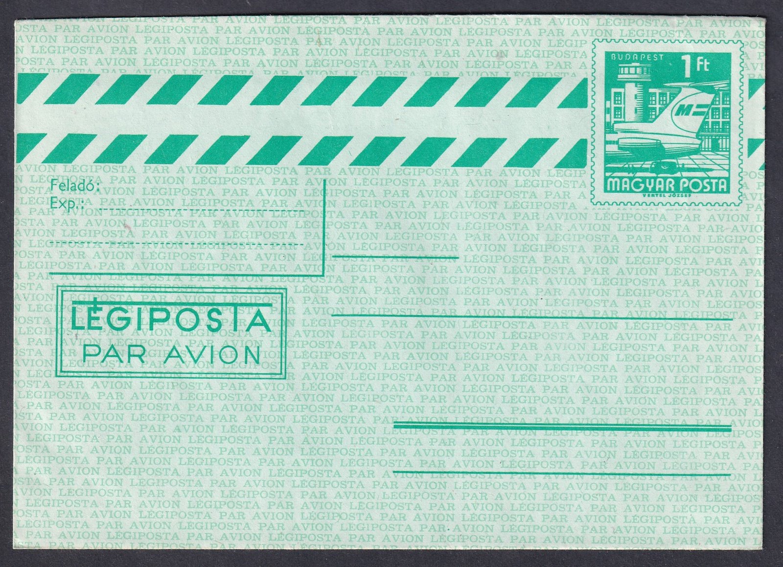 1978. használatlan légiposta díjjegyes boríték