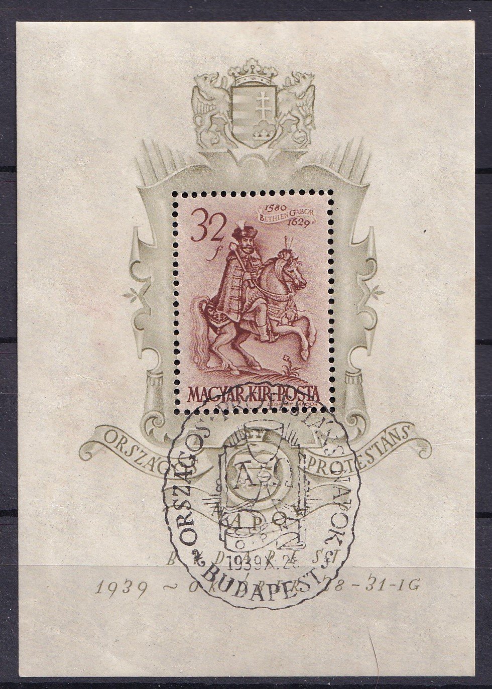 1939. Bethlen-blokk, alkalmi bélyegzéssel.