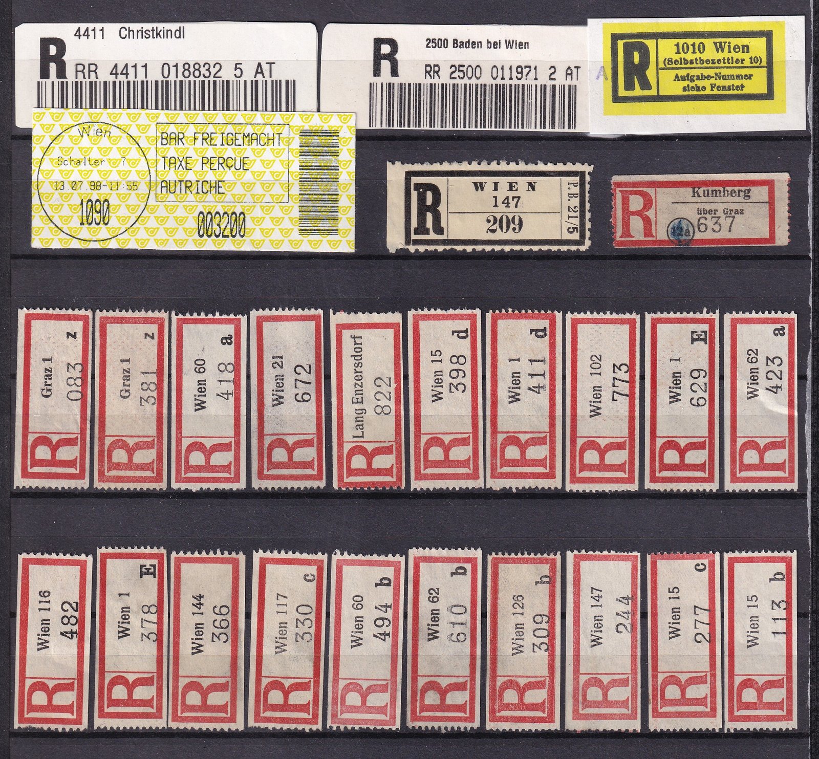 IMG_20260324_0006 Ausztria, ritkább ajánlási ragjegyek