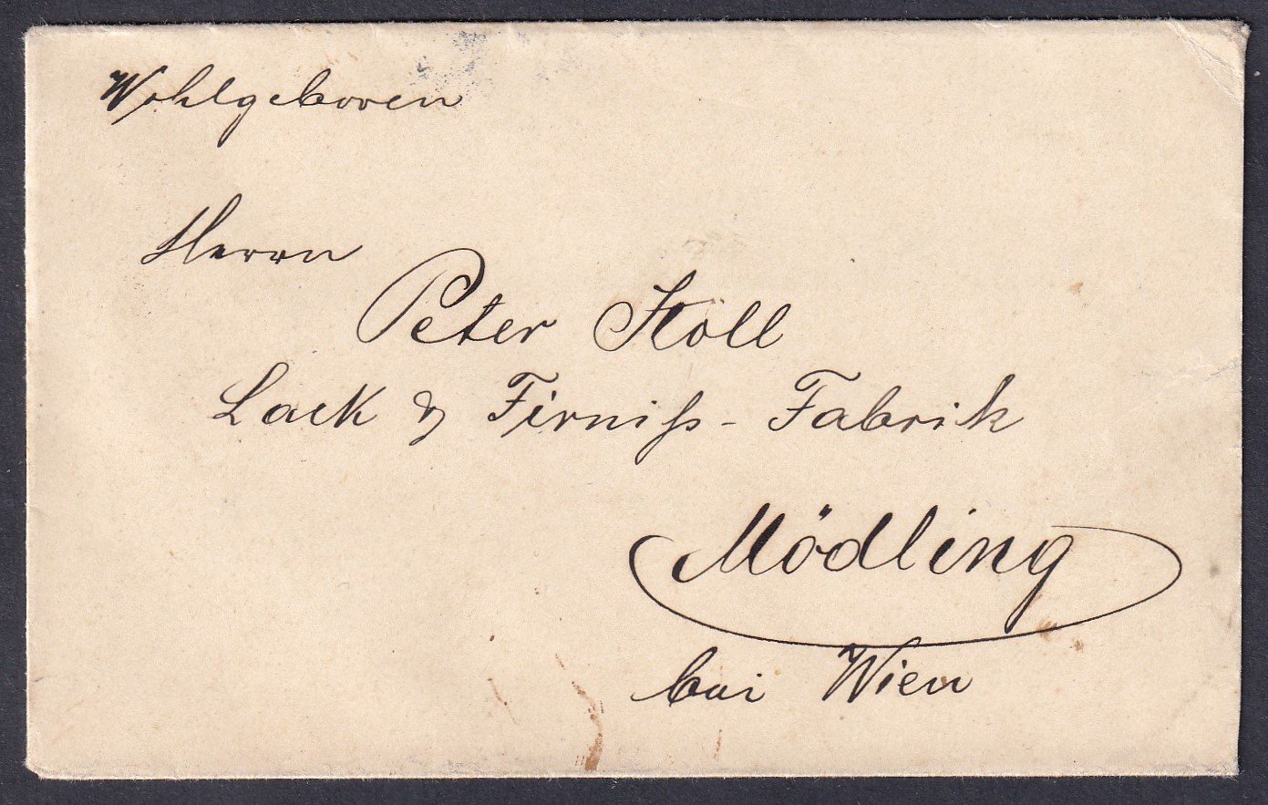 1907. KIS PEST, Mödling-be feladott kis alakú levél