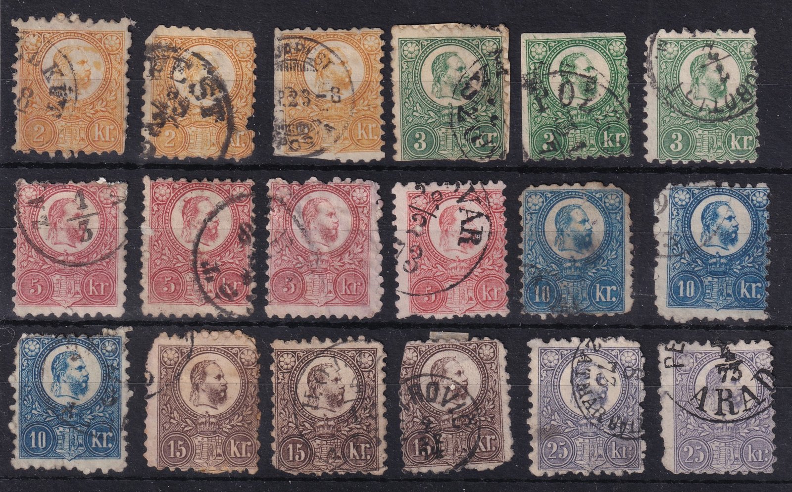 1871. Réznyomat összeállítás, vegyes minőség - első 2 krajcároson nagy színfolt