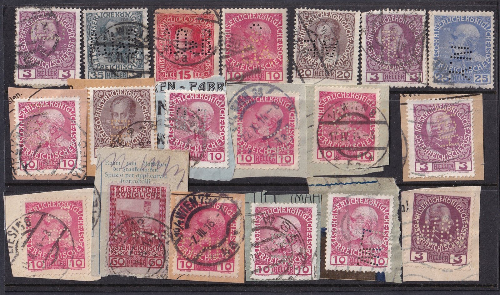 Ausztria, perfin bélyegek