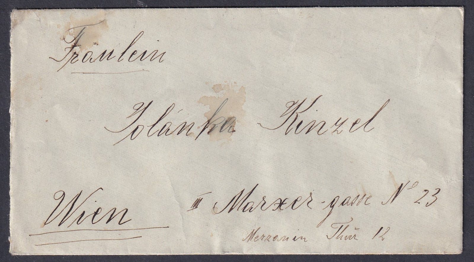 1917. Budapest, Bécsbe feladott levél