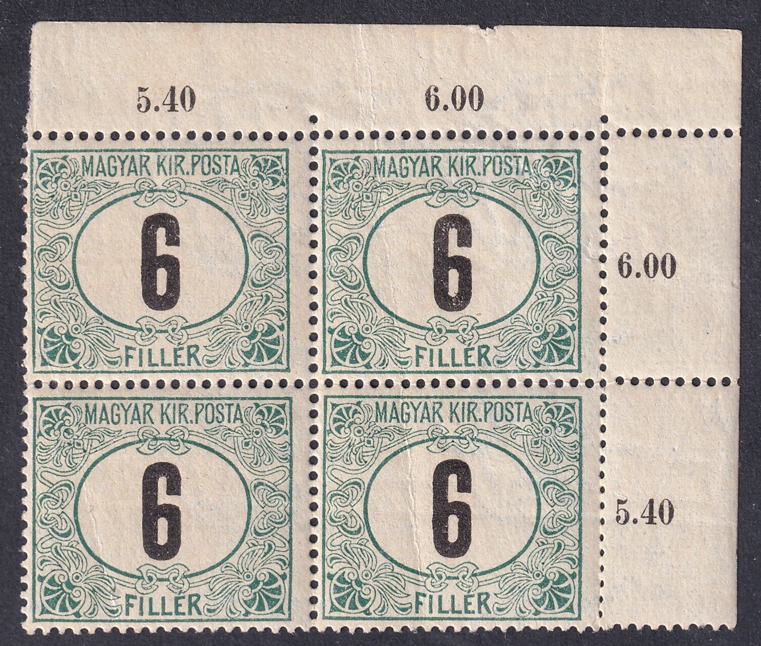 1906. Zöldportó, 6f ívsarki 4-es tömb