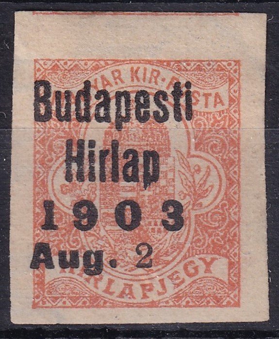 Hírlapbélyeg (1900) - Budapesti Hírlap előértéktelenítő bélyegzéssel