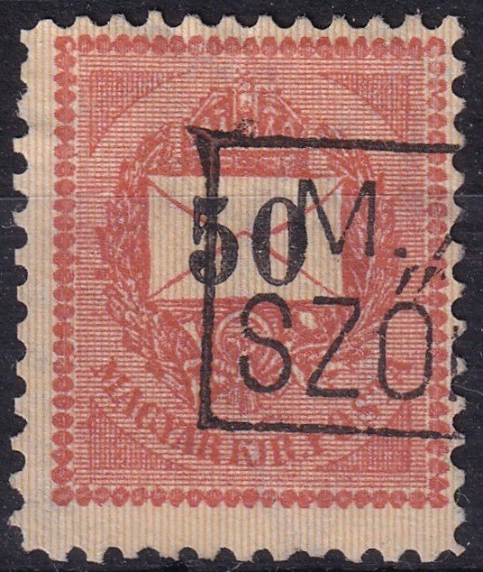 1889. 50kr /B/ sötét téglavörös