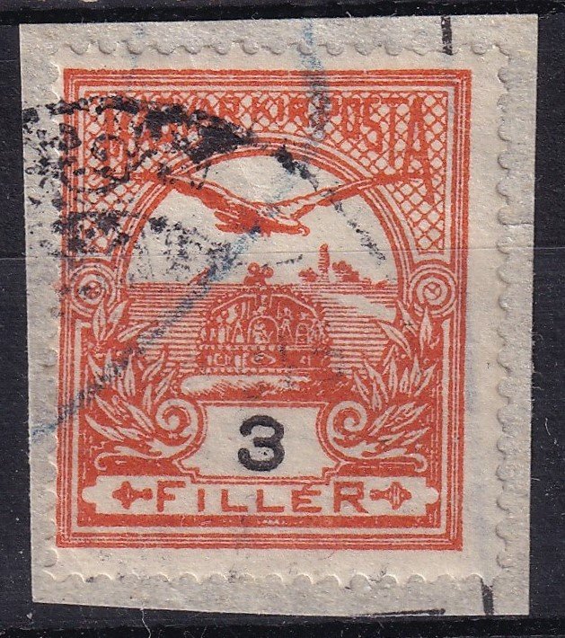 Turul 3 filléres - rendkivül vastag értékszámmal!