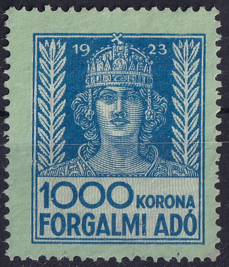 1000 Korona használatlan Illetékbélyeg, gumi nélkül