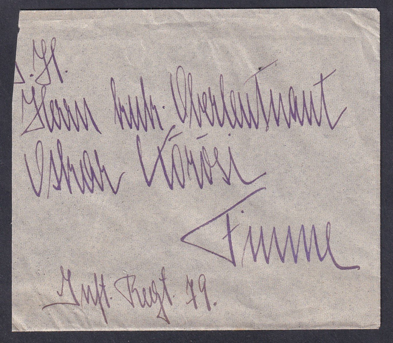 1907. ZÁGRÁB-FIUME/64 SZ. mozgóposta bélyegzéssel Fiuméra feladott kisalakú levél