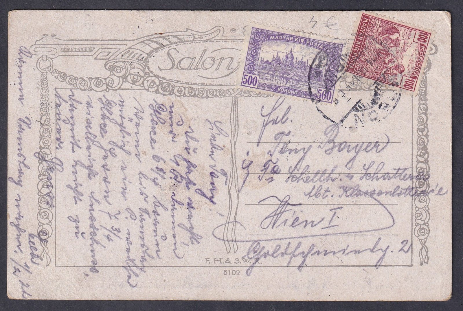 1924. SOPRON, Bécsbe feladott képeslap