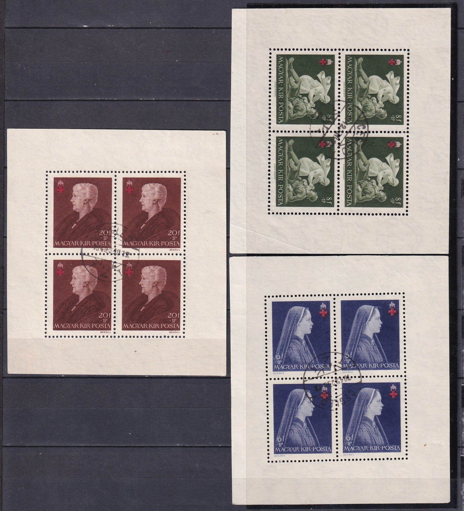 IMG_20260413_0033 1942. Vöröskereszt, használt - vágott kisív sor