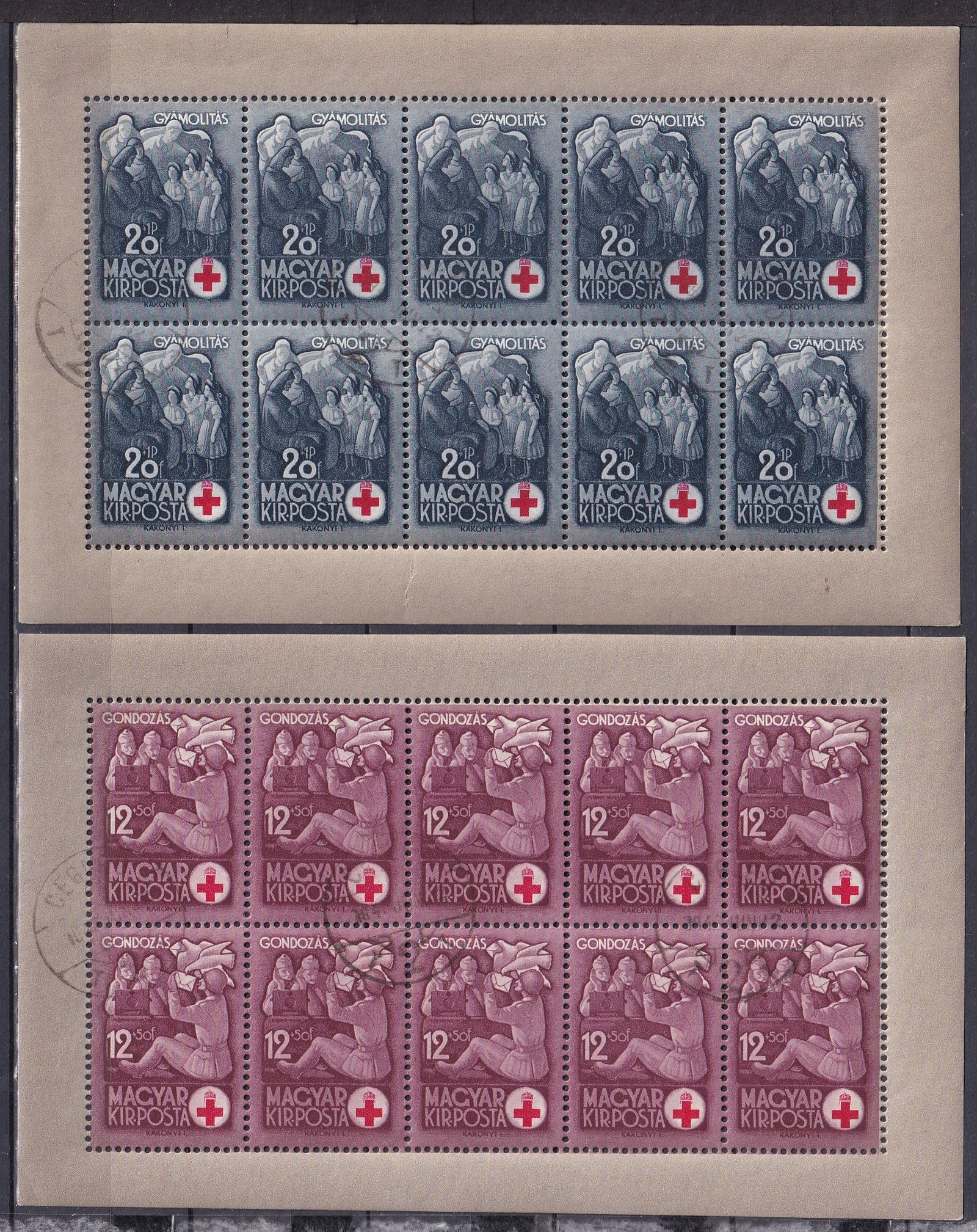 IMG_20260413_0035 1942. Vöröskereszt I. használt, kisív sor