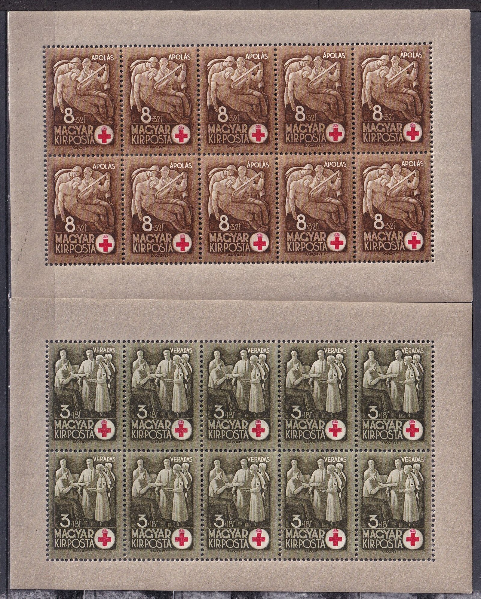 1942. Vöröskereszt I. kisív sor