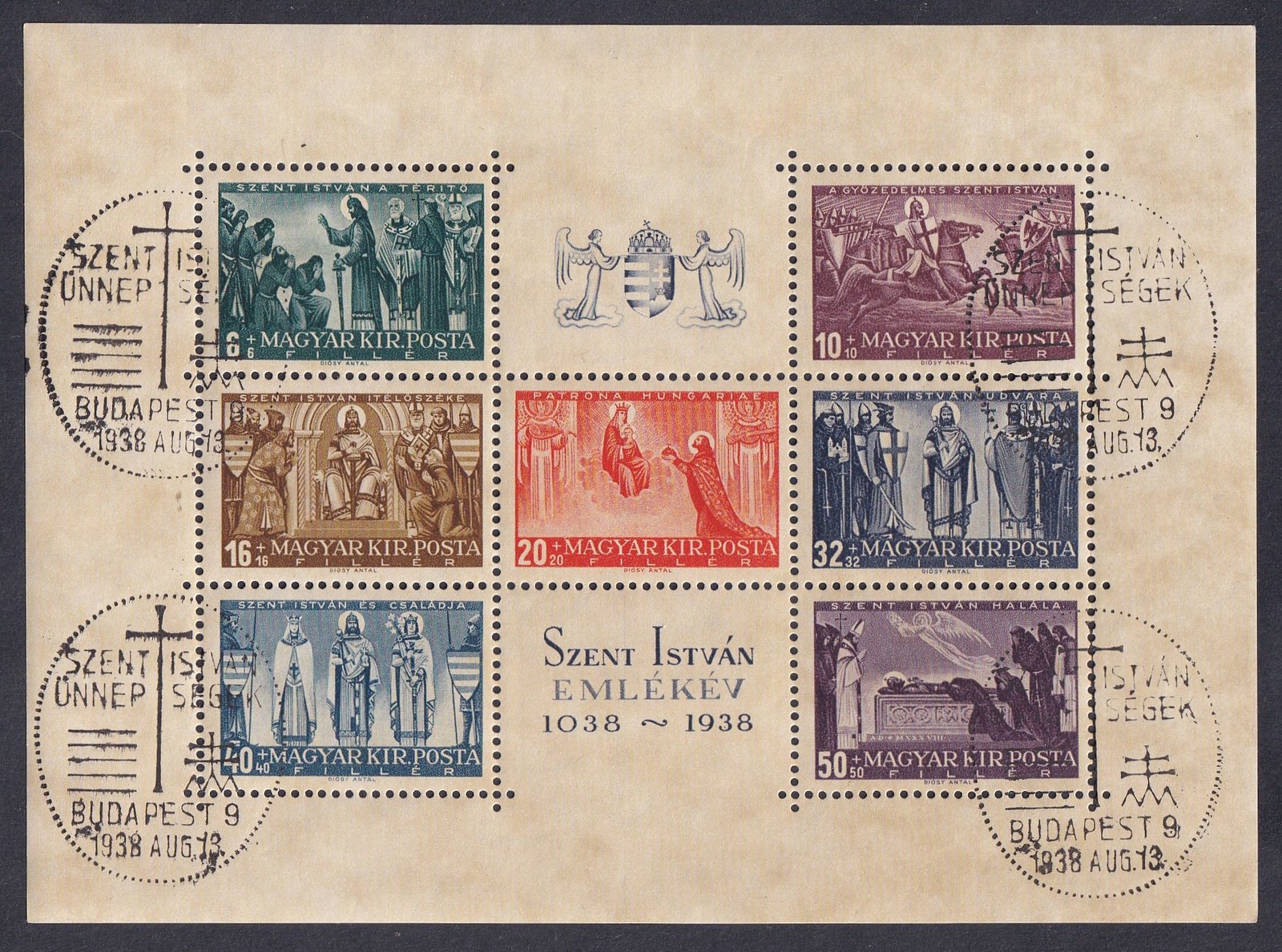 1838. Szent István blokk, alkalmi bélyegzéssel