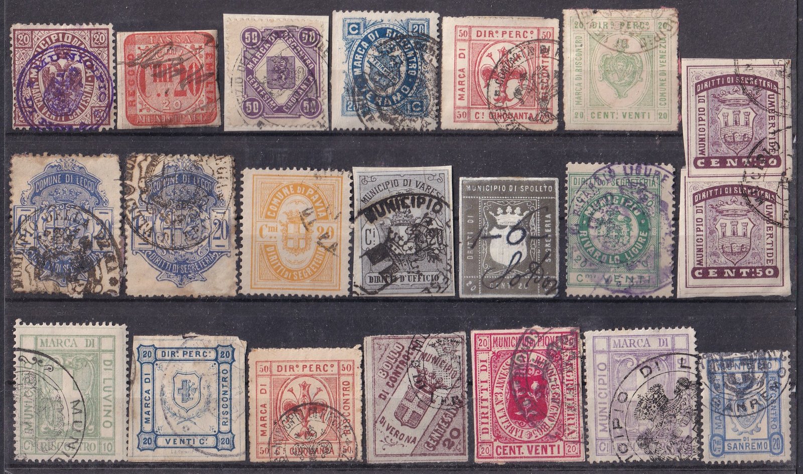 Olasz Királyság Illetékbélyeg összeállítás