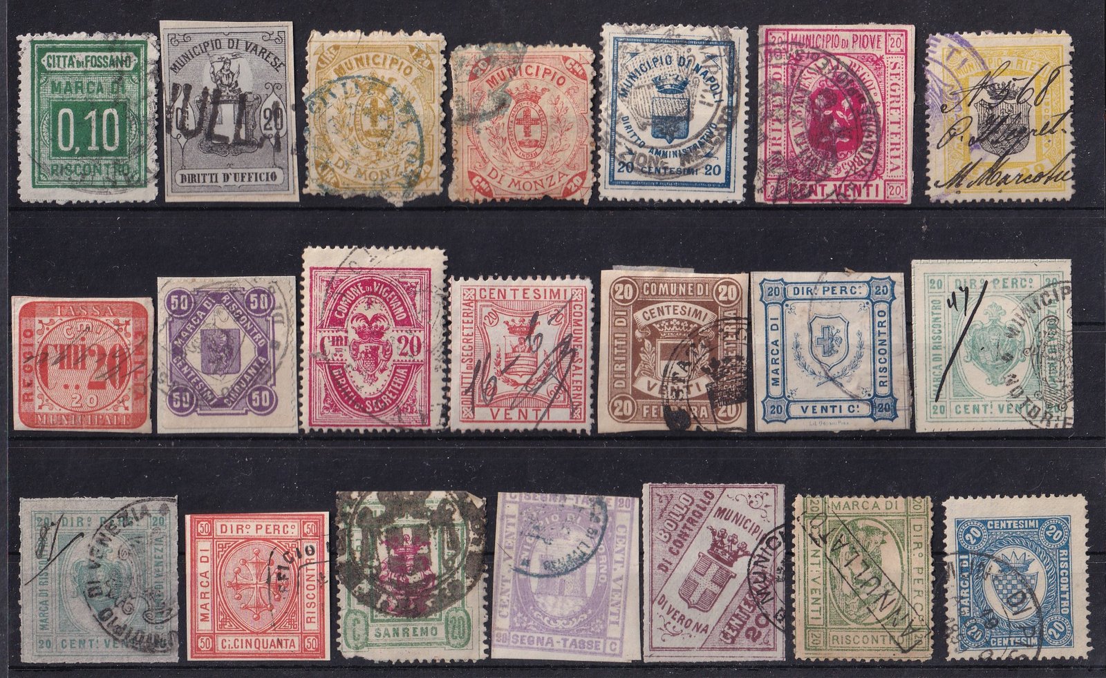 Olasz Királyság Illetékbélyeg összeállítás