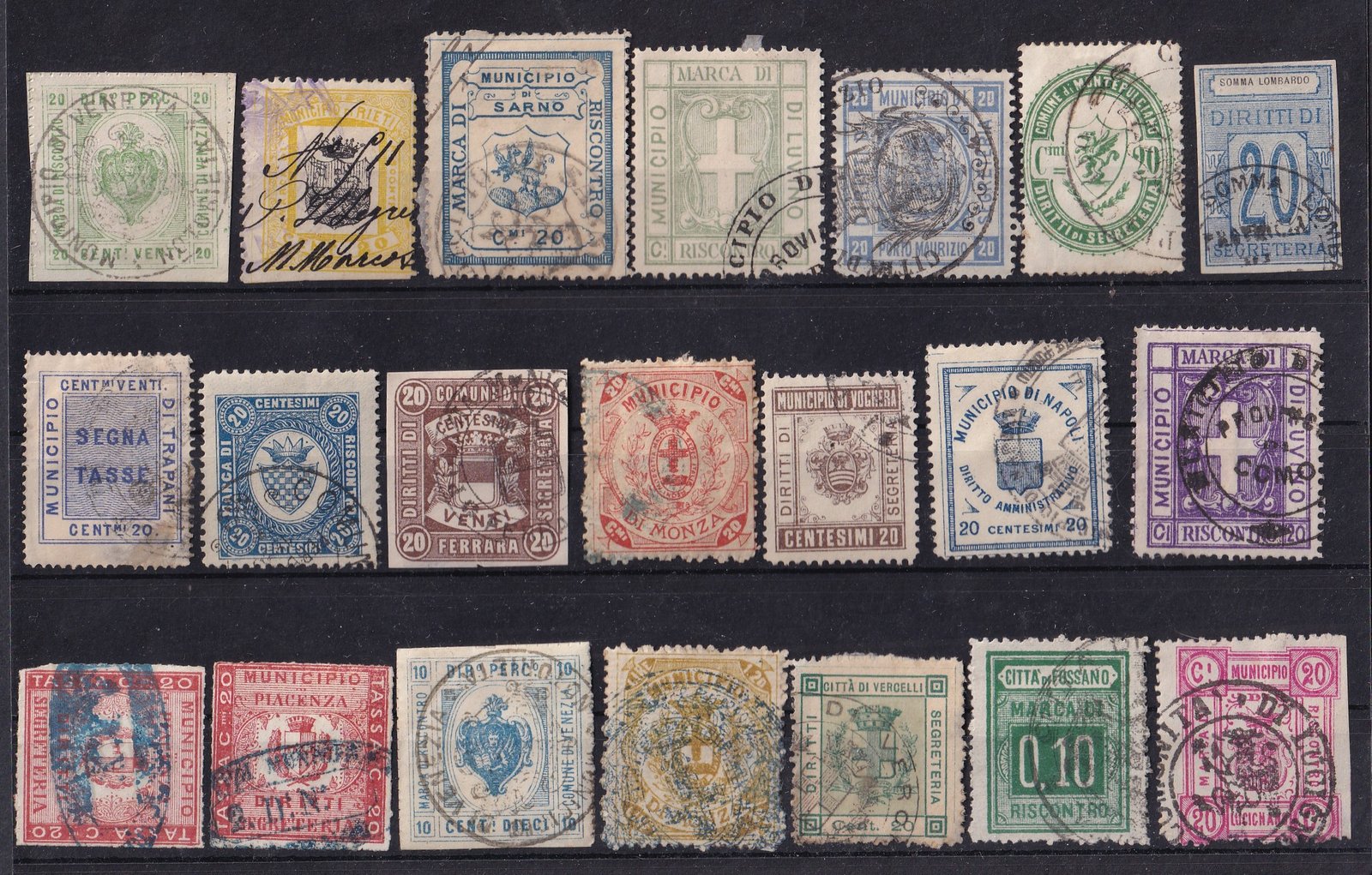 Olasz Királyság Illetékbélyeg összeállítás