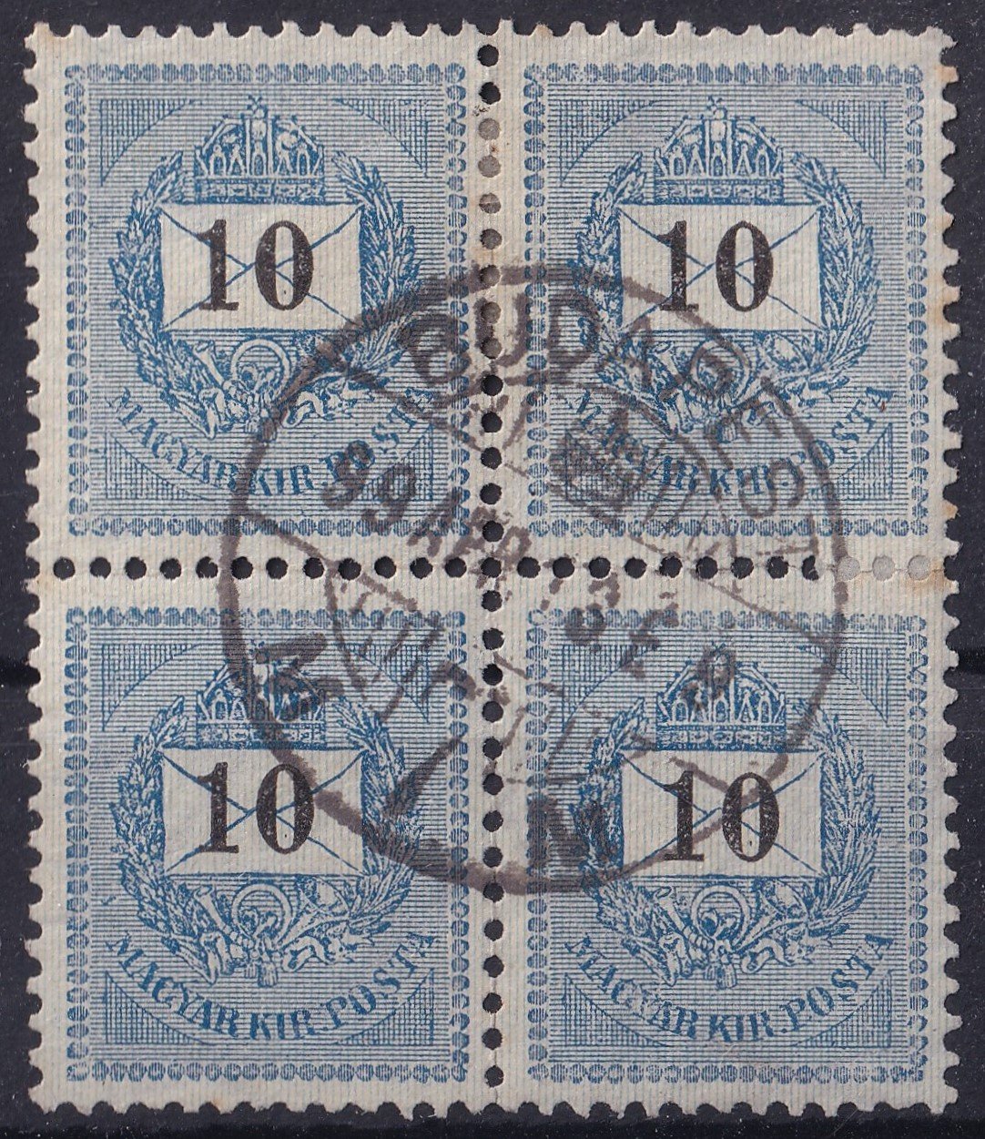1898. 10kr /E/ négyestömb