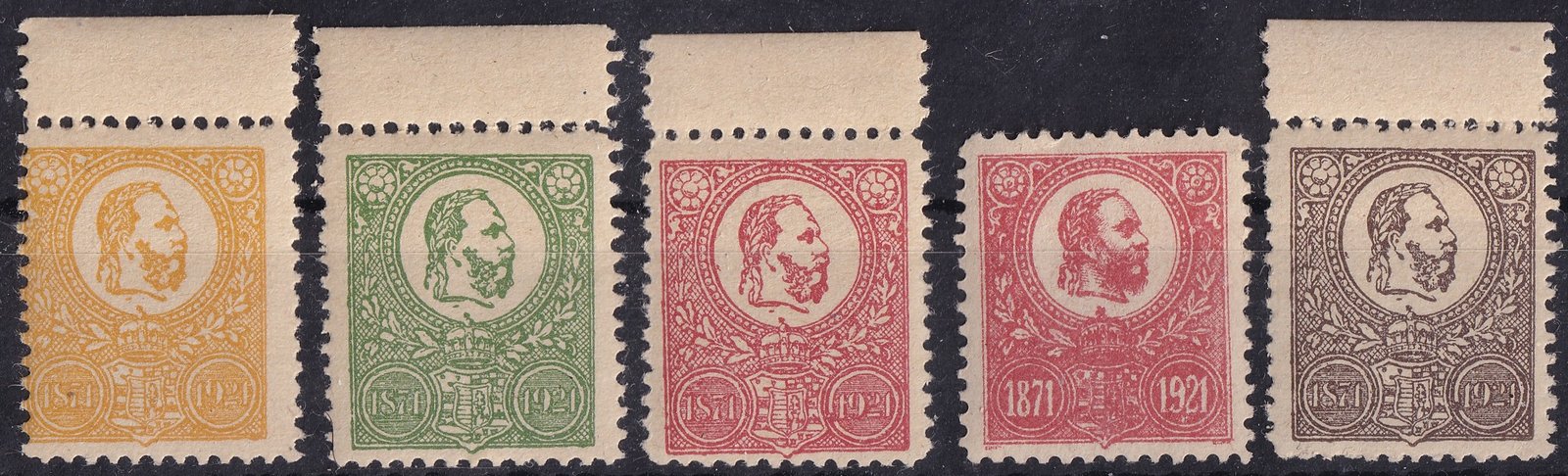 1921 Kőnyomat emlékkiadás 4 klf +1db 5kr