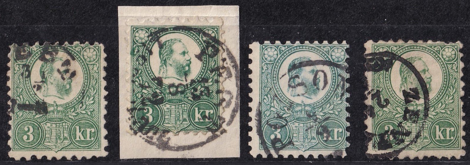 14 db 1871. Réznyomat 3kr - színárnyalatok