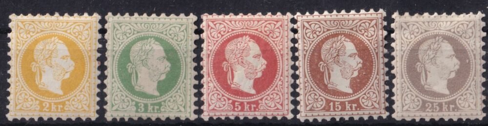 1874/84. Ausztria 4 -címletes rövid sor 2, 3-5** - 15, 15*