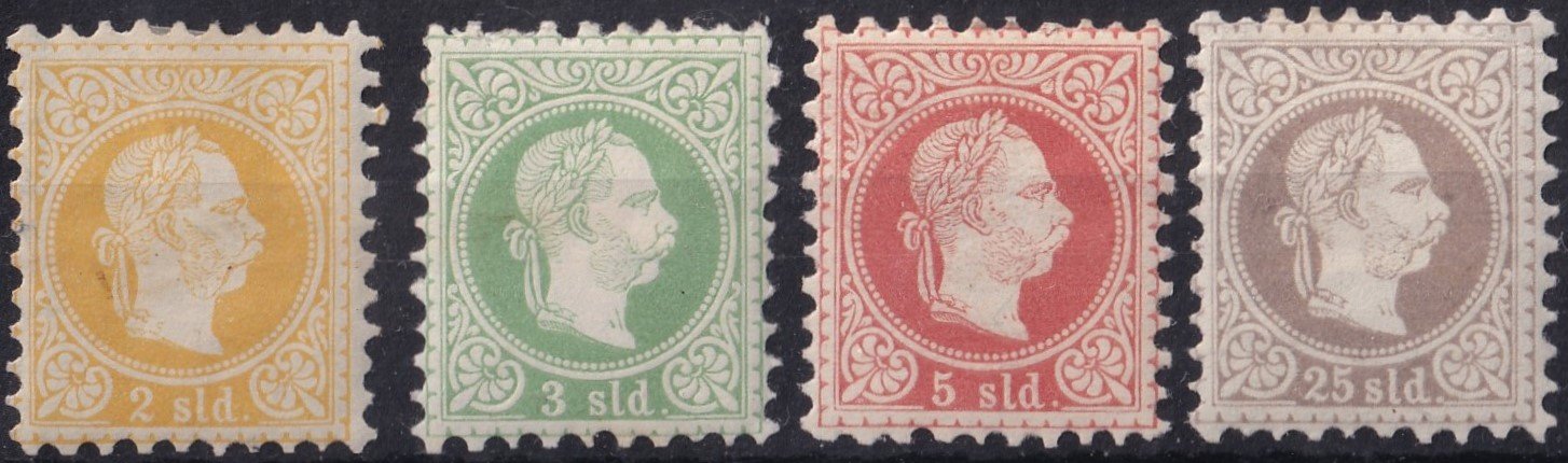 1874/84. Ausztria, (finomnyomat) rövid sor