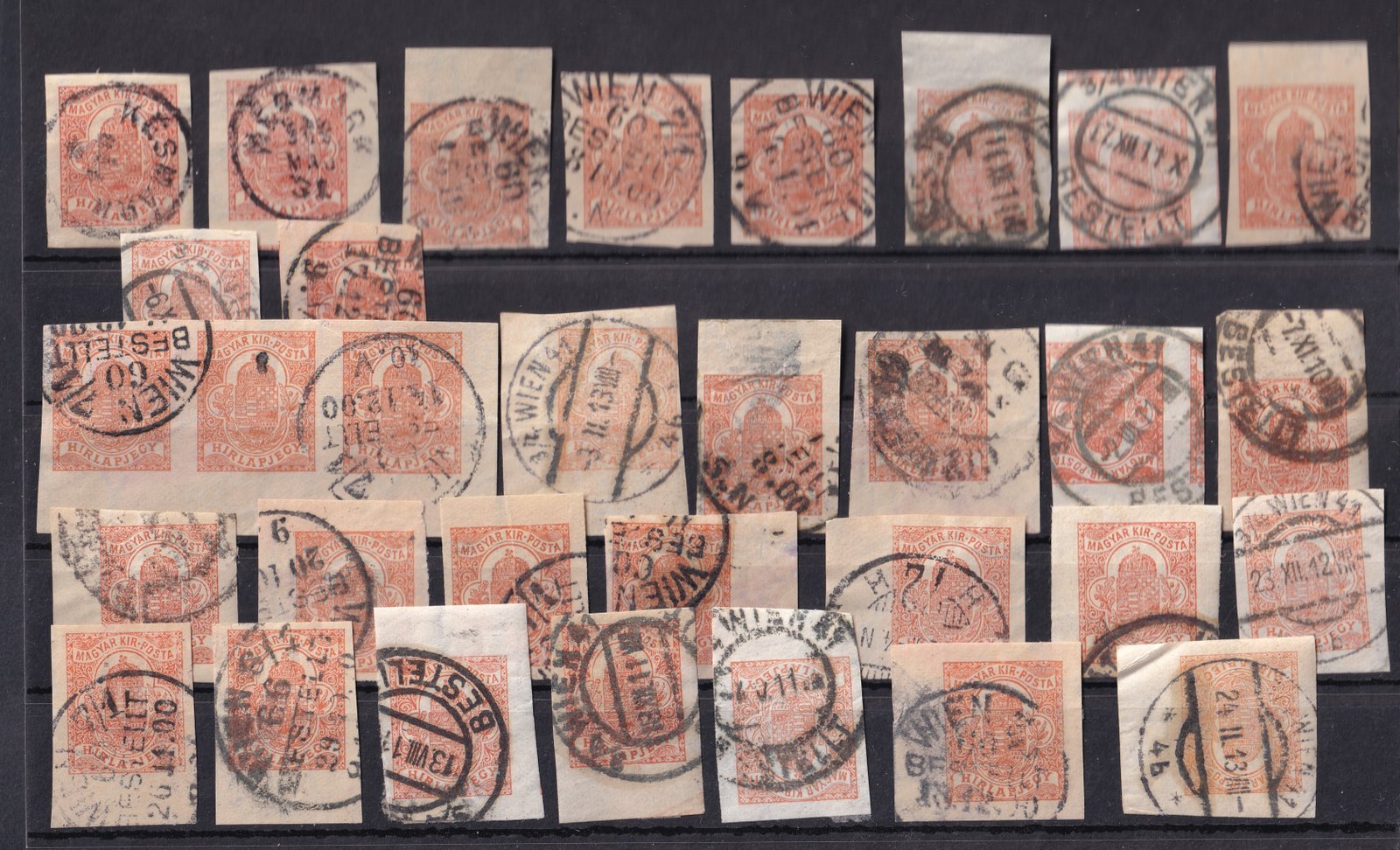 Hírlapbélyeg összeállítás – érdekességekkel, nagy ívszélekkel, külföldi érkezési bélyegzésekkel