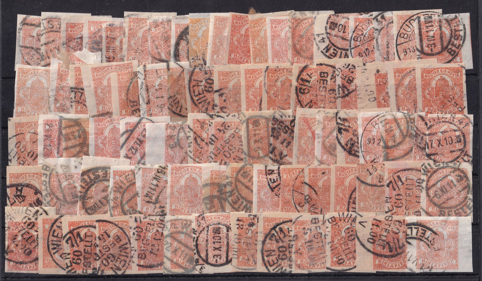 Hírlapbélyeg összeállítás – érdekességekkel, színárnyalatok, külföldi érkezési bélyegzésekkel