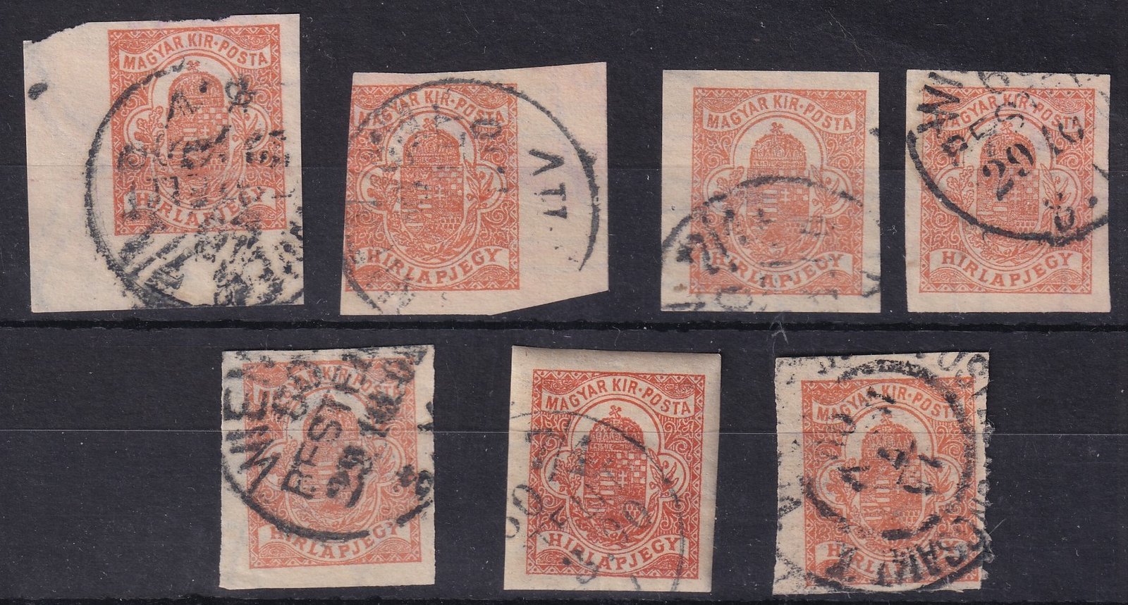 1900. Hírlapbélyeg tétel – csillagidom (3 db), szám (4 db), vízjeles