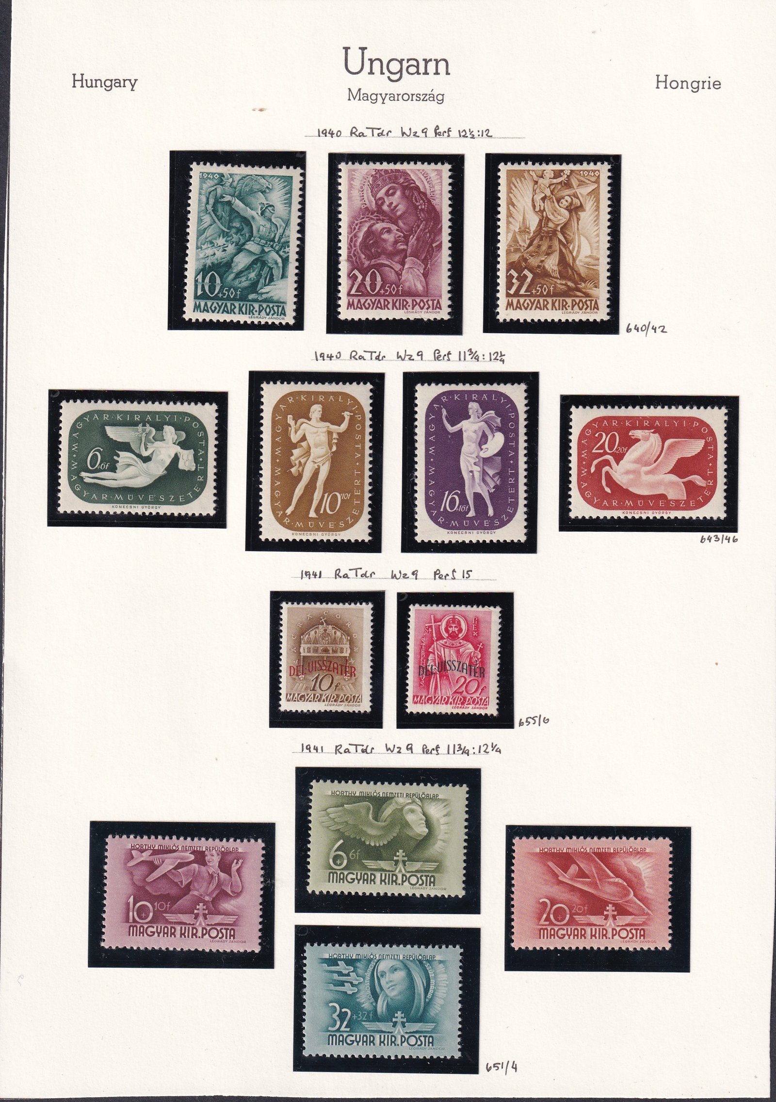 1940-1941. falcos magyar sorok