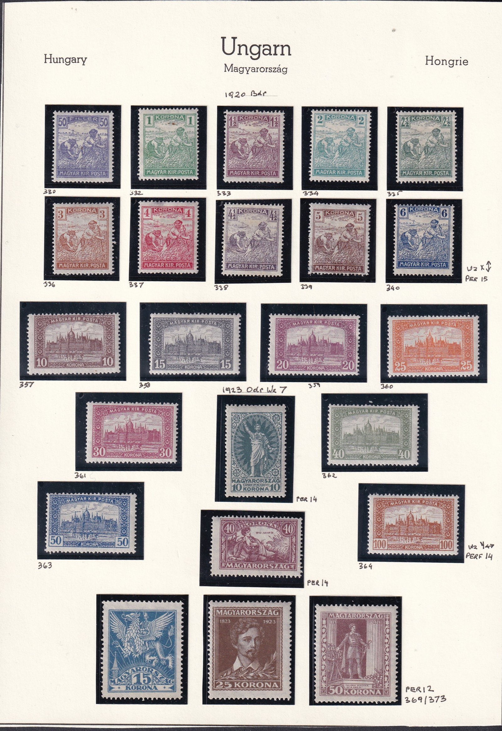 1920-1923. falcos magyar sorok