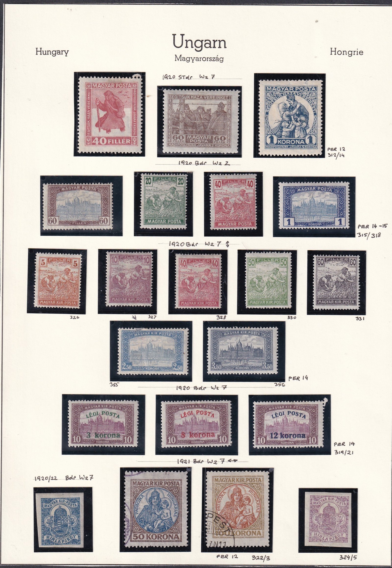 1920-1921. falcos magyar sorok