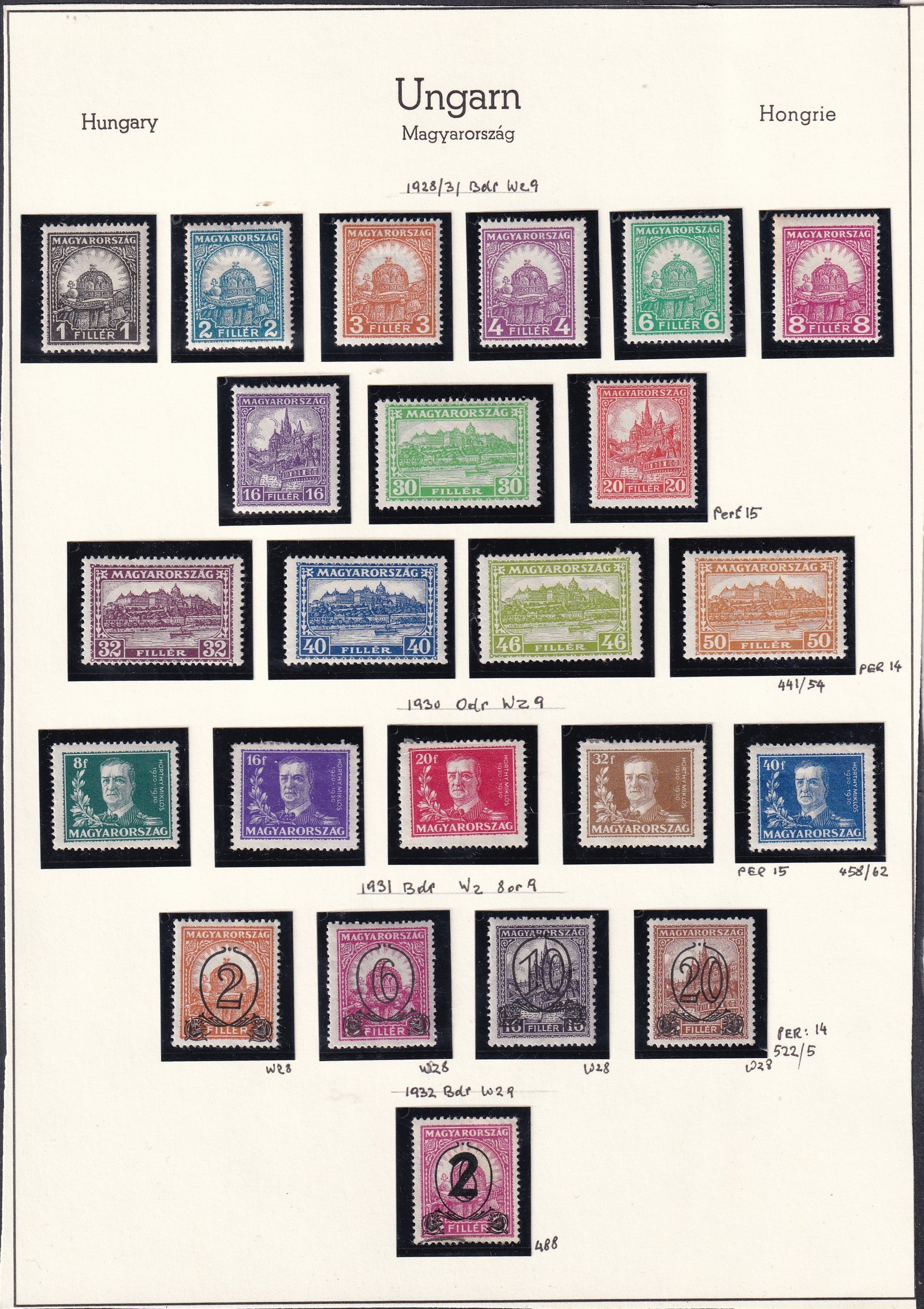 1928-1932. falcos magyar sorok