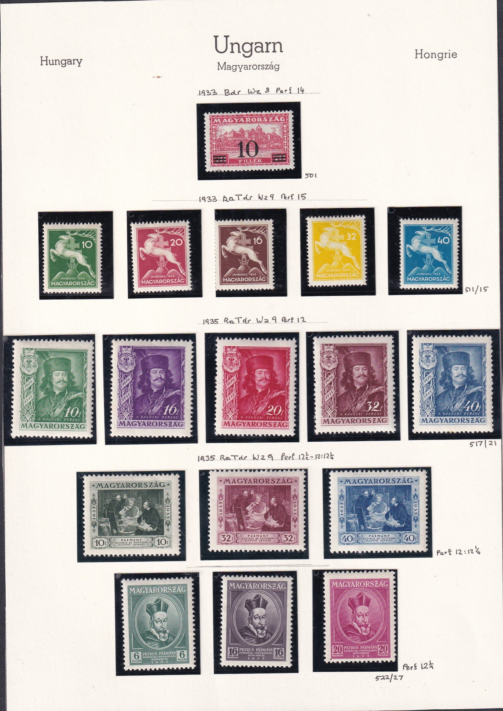 1933-1935. falcos magyar sorok