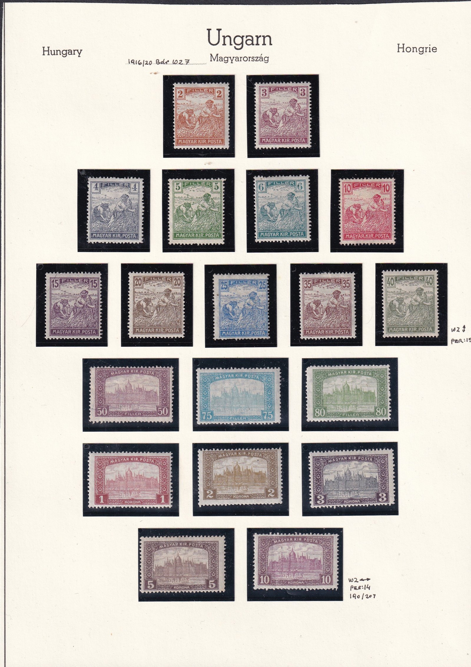 1916. Arató-Parlament sor kiállítási lapon