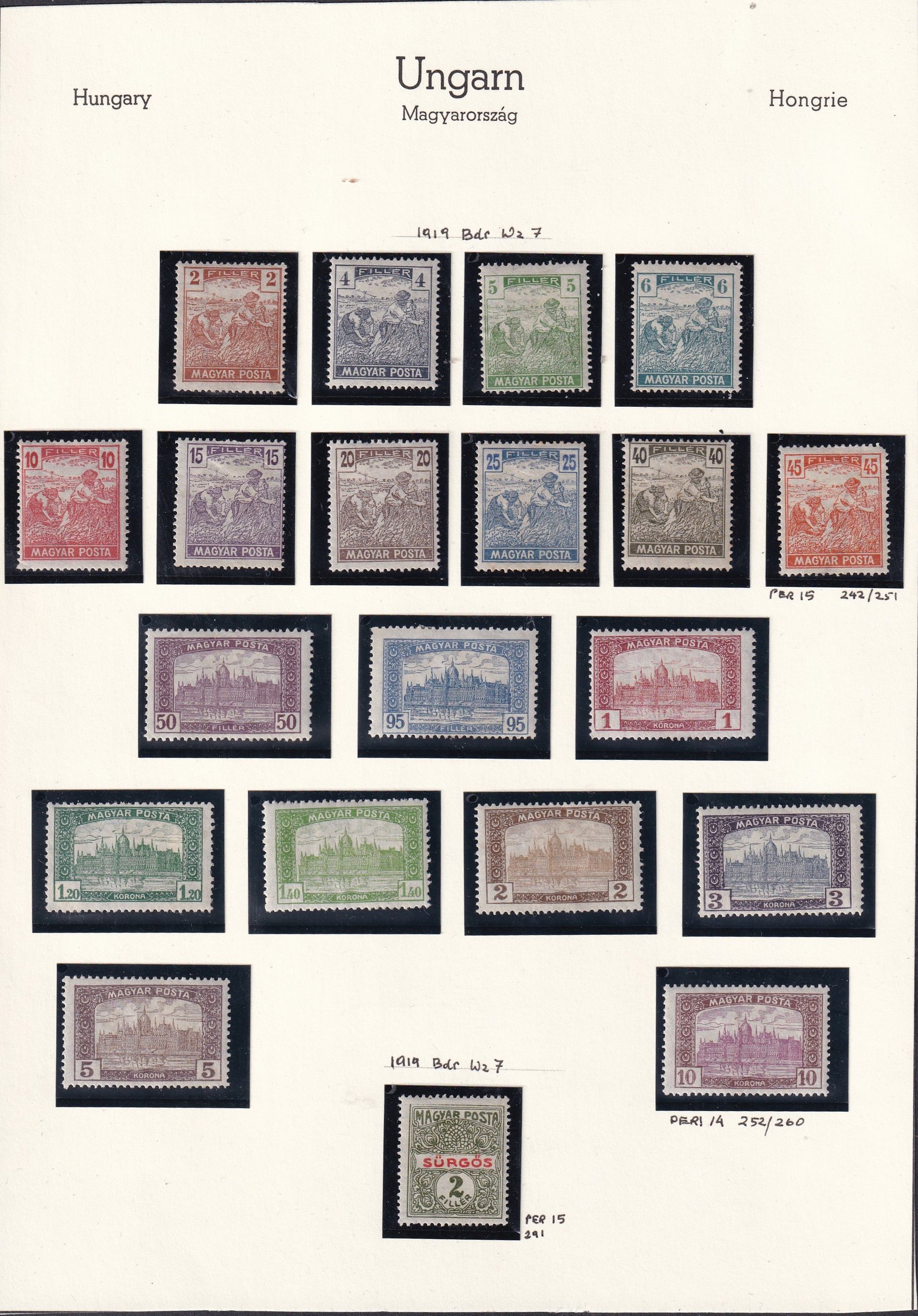 Postatiszta és falcos bélyegek