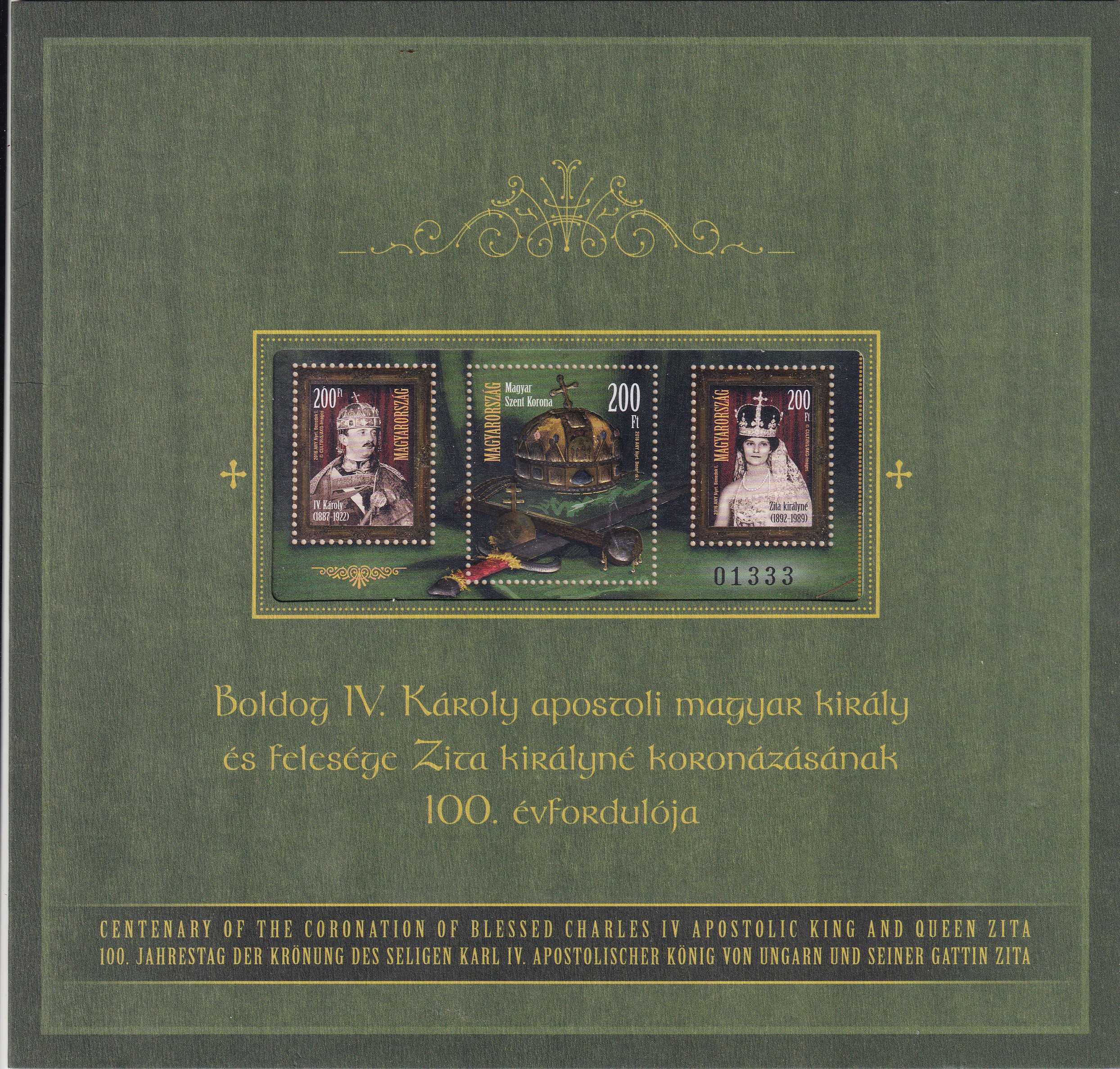 Magyar Szentek és Boldogok IV. - Boldog IV. Károly király és Zita királyné koronázásának 100. évfordulója - szett