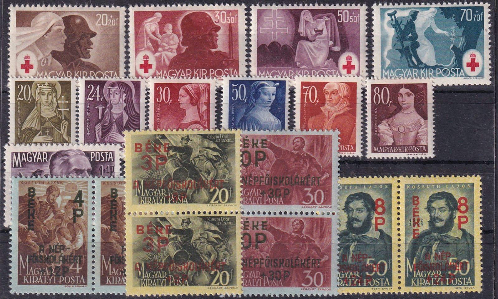 Magyarország - 1944-1945. postatiszta sorok