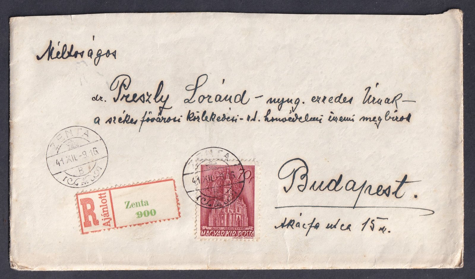 1941. Zenta, Budapest,