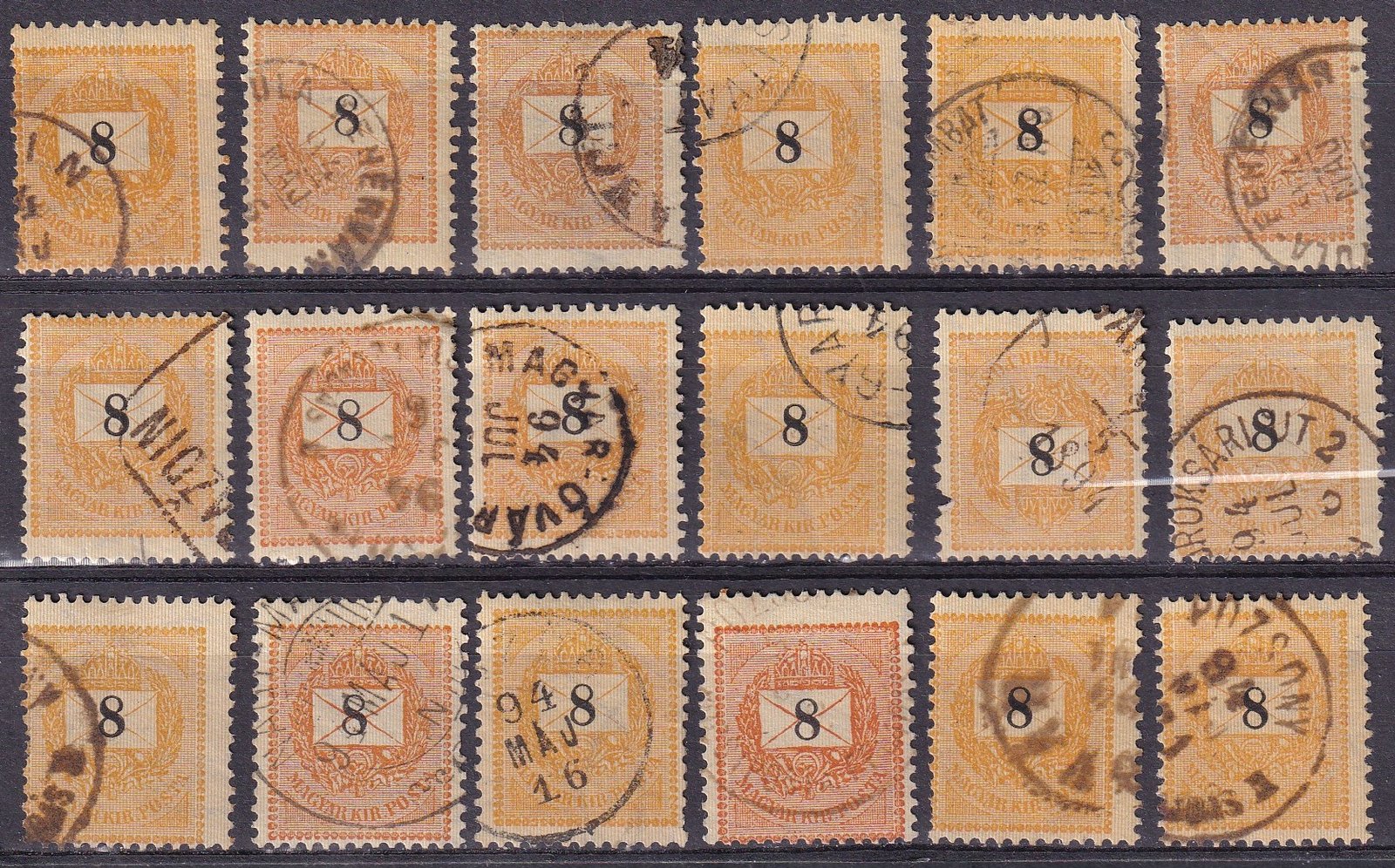 1889. 8 krajcáros tétel -  színek, nyomdai érdekességek