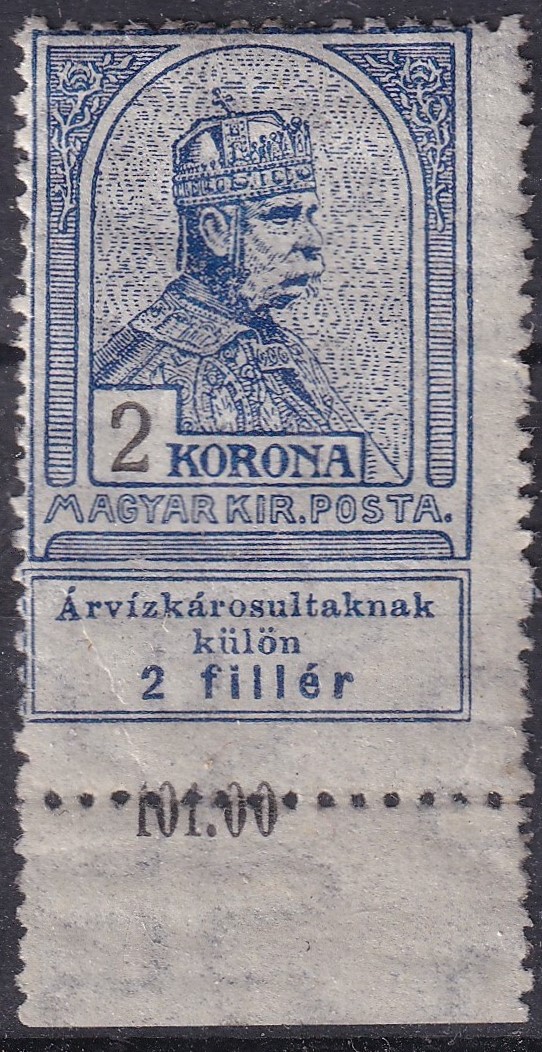 1913. Árvíz 2K - látványosan elcsúszott fogazással - alig látható falcnyommal