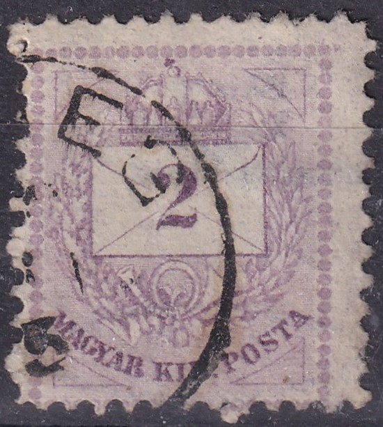 1881. 2kr /B/ alacsonyra fogazva (23 mm)